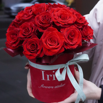 Flowerbox of red roses