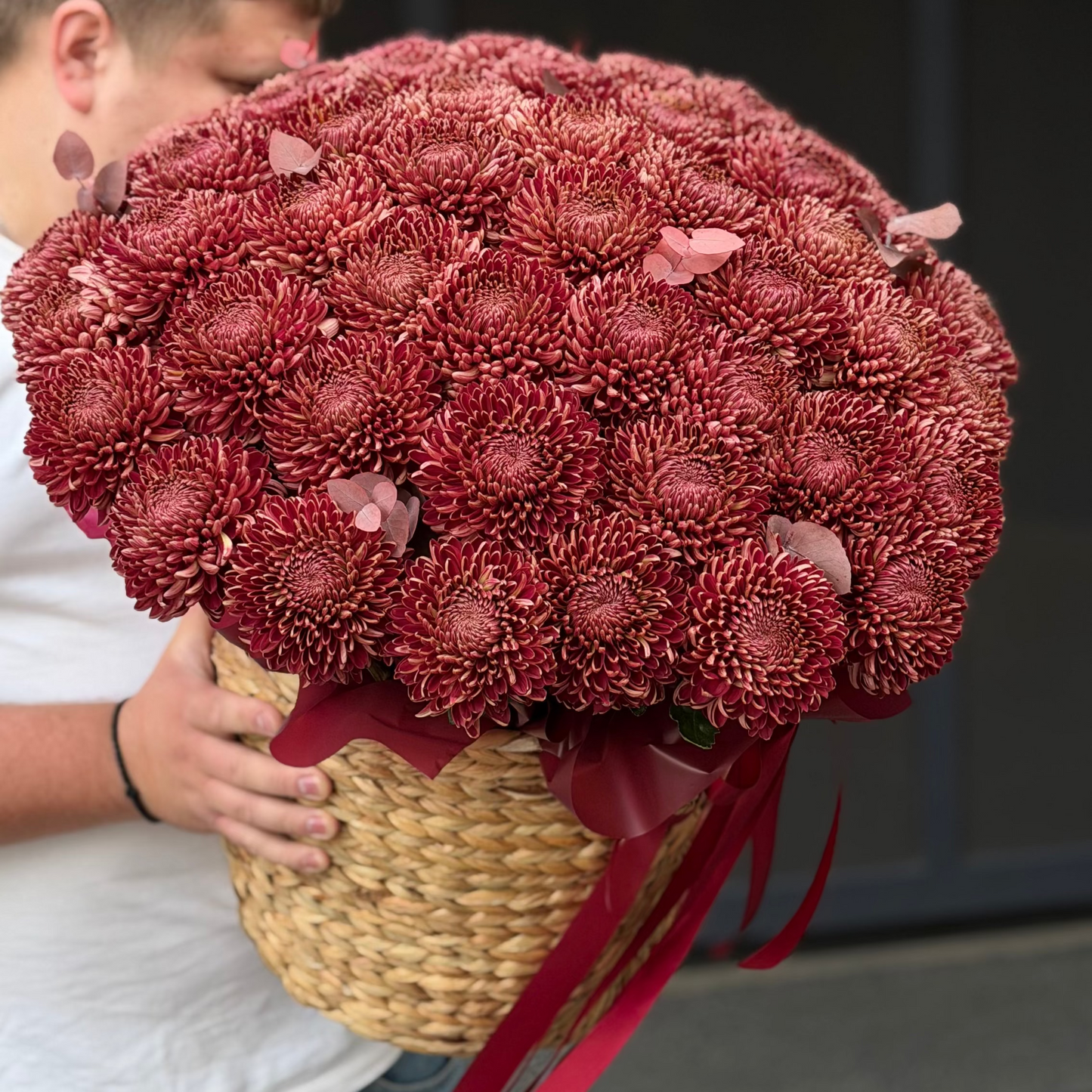 Basket of Chrysanthemums