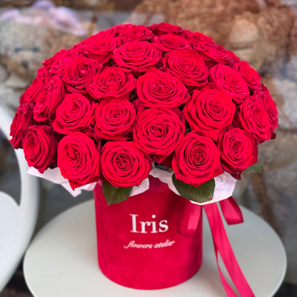 Flowerbox of red roses